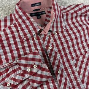 Tommy Hilfiger Men's XL Shirt Plaid Button 80s 2-Ply Fabric